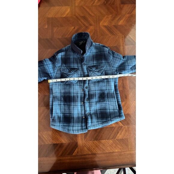 Member’s Mark Blue Plaid Sherpa Lined Flannel Shacket Boys Size M-Size 6/7 - Picture 5 of 12